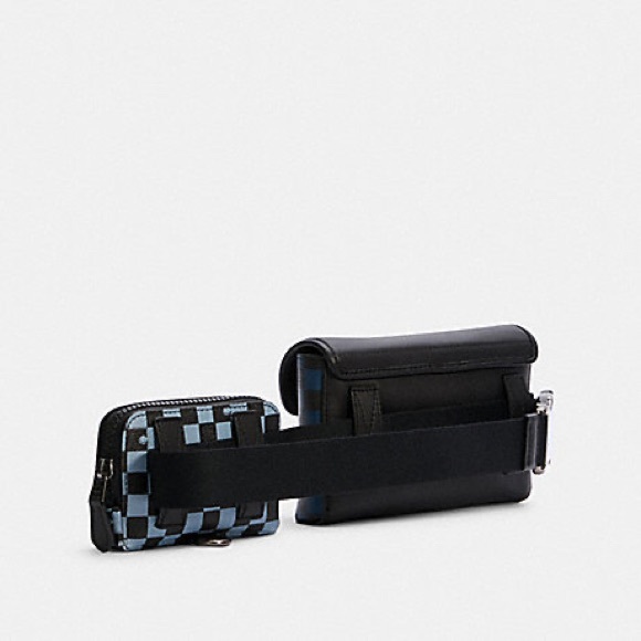 RIDER DOUBLE BELT BAG WITH CHECKER PRINT - Picture 3 of 5